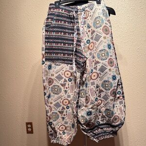POL Boho Sz Large quilted heavy weight harem balloon joggers celestial Southwest